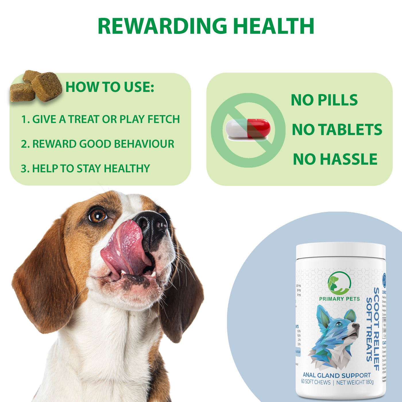 Scoot Relief Soft Chews, Anal Gland Support for Dogs |  60 Chews